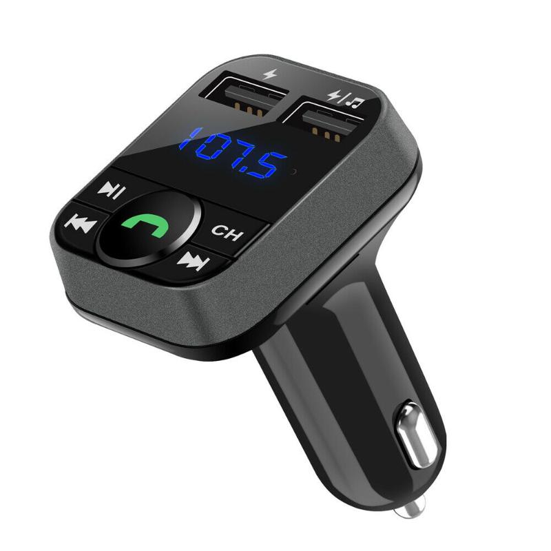 & MP4 Players 12V Dual USB Car Charger MP3 Player FM Transmitter Fast Charging Support Voice Broadcasting Navigation Voltage Testing