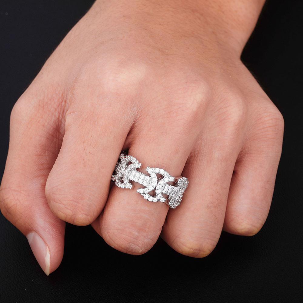 New Bling Rock Punk Rock Grunge Butterfly Rings High Quality CZ Cubic Cubic Zirconia Ring Gold Plated Iced Cubic Zirconia Fashion Hip Hop Jewelry For 