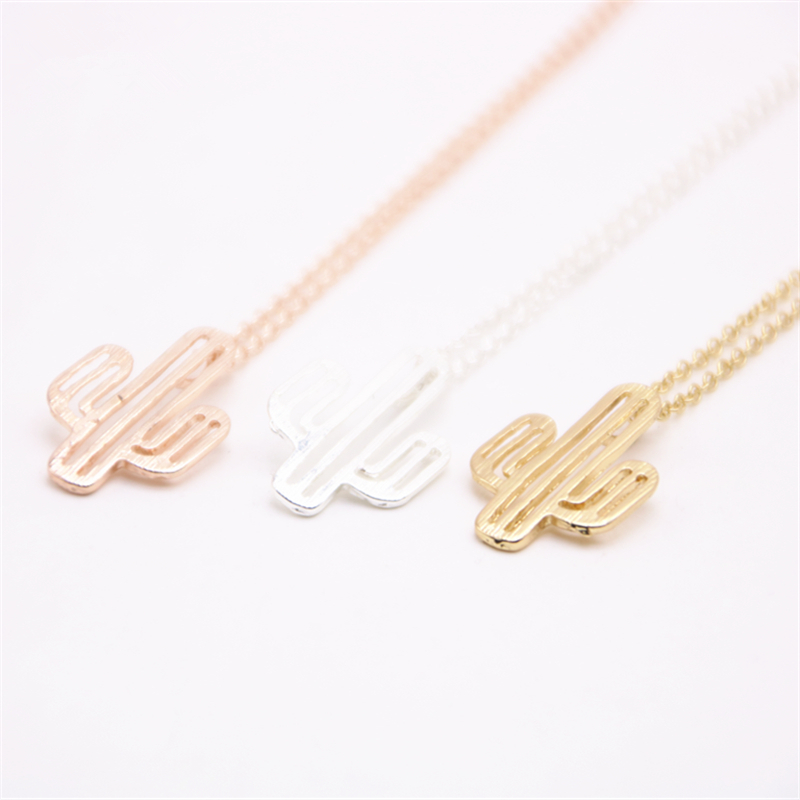 Fashion Cactus hollow out design pendant gold-plated silver necklace The most suitable gift for girs
Fashion Cactus hollow out design pendant gold-plated silver necklace The most suitable gift for girs