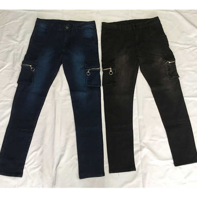2021 New Autumn Men's Stretch Slim Fit Jeans Casual Fashion Pocket Denim Trousers Daily Men Jeans Street Style Hip Hop Pants BK X0621