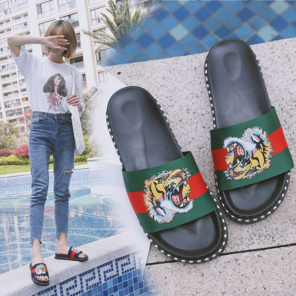 18 slippers female tiger head design fashion sandals summer new women's shoes style, Black
18 slippers female tiger head design fashion sandals summer new women's shoes style, Black