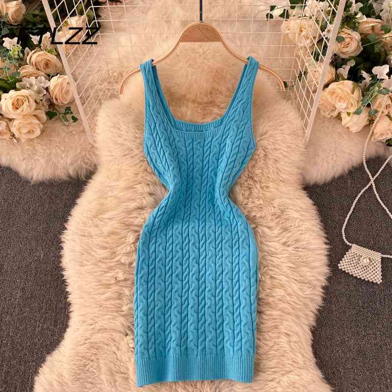 Women Vintage Dress Summer Sleeveless Slim Bodycon Knitted Dresses Vestidos Ladies Square Collar Party Robe Club Wear 210602, Rose red
Women Vintage Dress Summer Sleeveless Slim Bodycon Knitted Dresses Vestidos Ladies Square Collar Party Robe Club Wear 210602, Rose red