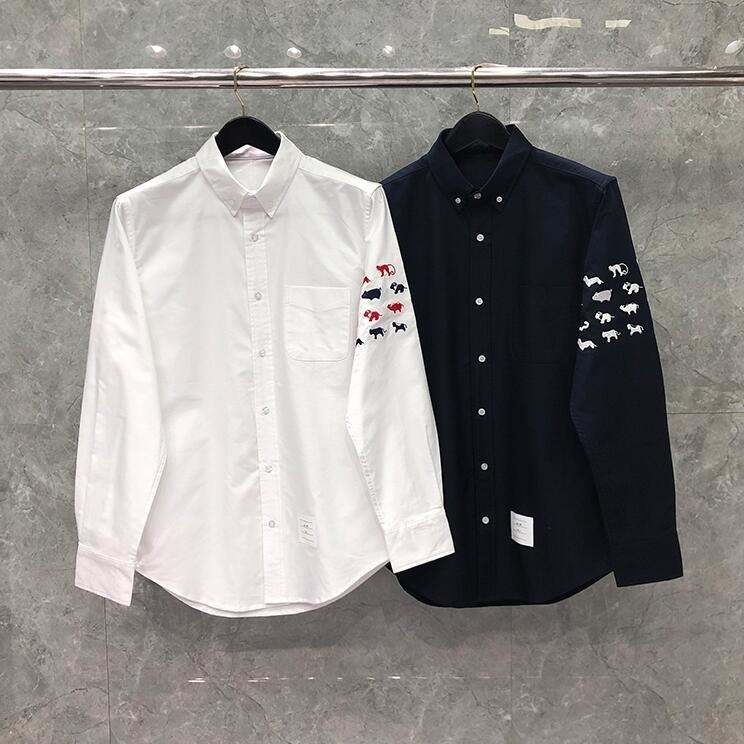 Fashion Tb Thom Brand Shirts Men Long Sleeve Casual Shirt Spring Summer Oxford Animal Embroidery Solid Men's Clothing, White
Fashion Tb Thom Brand Shirts Men Long Sleeve Casual Shirt Spring Summer Oxford Animal Embroidery Solid Men's Clothing, White