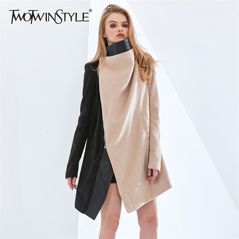 Patchwork Tweed PU Leather Jacket For Women Lapel Long Sleeve Casual Hit Color Jackets Female Fashion Spring 210524, Black
Patchwork Tweed PU Leather Jacket For Women Lapel Long Sleeve Casual Hit Color Jackets Female Fashion Spring 210524, Black