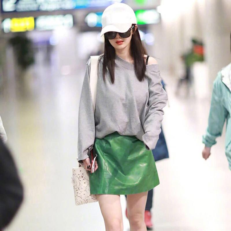 Skirts Autumn Winter Casual Real Leather Skirt Women Elegant Zipper Mini A-Line Lady Skinny High Waist Black Light Green
Skirts Autumn Winter Casual Real Leather Skirt Women Elegant Zipper Mini A-Line Lady Skinny High Waist Black Light Green
