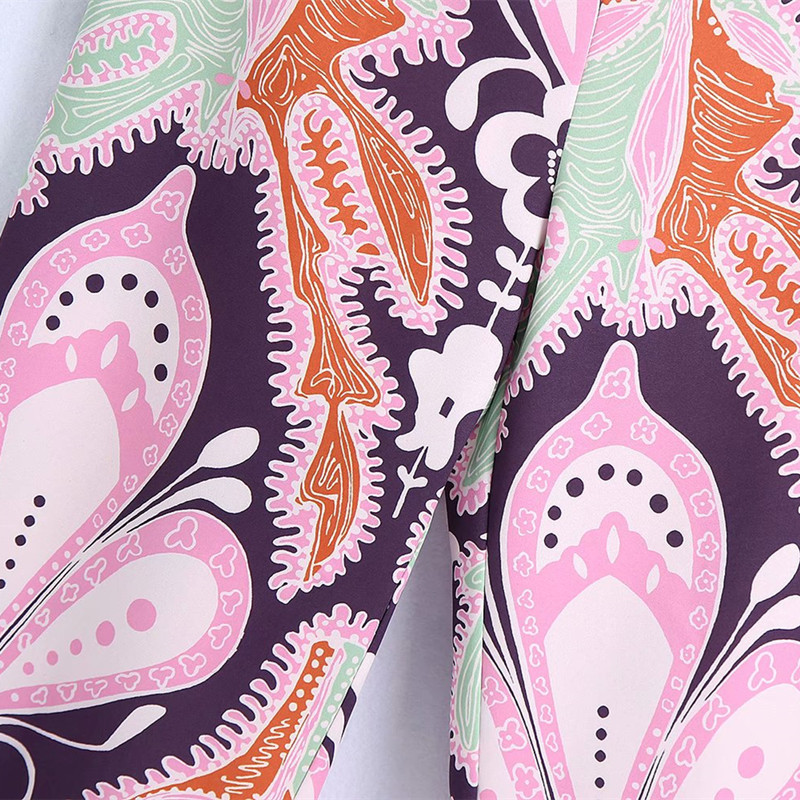 Casual Women High Waist Straight Pants Spring-autumn Fashion Ladies Chinese Style Female Printed Trousers 210515