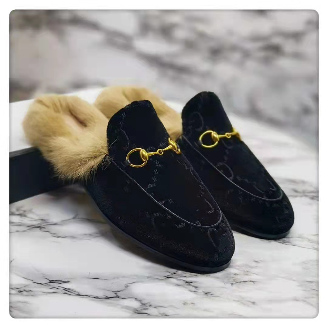 Fur Slippers womens shoes canvas wool slipper leather scuffs velvet princetown loafers flats with horsebit size 35-40, Box
Fur Slippers womens shoes canvas wool slipper leather scuffs velvet princetown loafers flats with horsebit size 35-40, Box