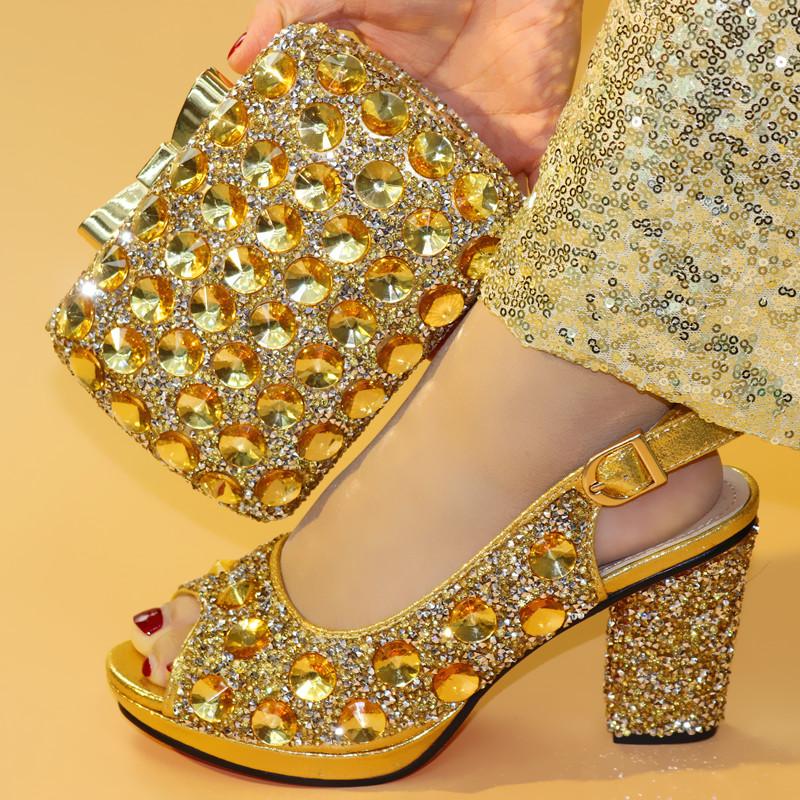 Dress Shoes High Quality PU With Stone Woman Party And Bag Set Italian Style Gold Color Heels For Wedding, Blue
Dress Shoes High Quality PU With Stone Woman Party And Bag Set Italian Style Gold Color Heels For Wedding, Blue