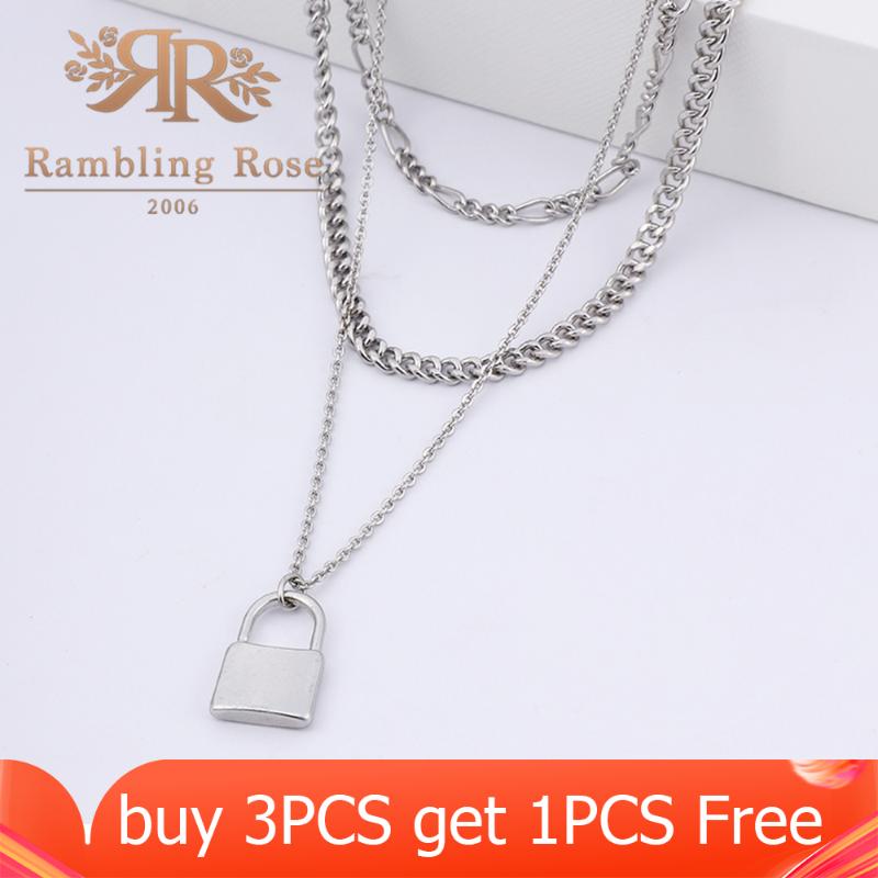 Pendant Necklaces Fashion Multilayer Hip Hop Chain Lock Necklace For Women Jewelry Gifts With Padlock Collar Accessories
Pendant Necklaces Fashion Multilayer Hip Hop Chain Lock Necklace For Women Jewelry Gifts With Padlock Collar Accessories