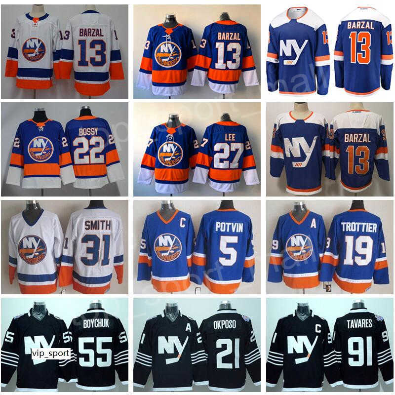 New Alternate New York Islanders 13 Mathew Barzal Jerseys 27 Anders Lee 22 Mike Bossy Bailey Filppula Smith Trottier Hockey Third Blue, Retire blue
New Alternate New York Islanders 13 Mathew Barzal Jerseys 27 Anders Lee 22 Mike Bossy Bailey Filppula Smith Trottier Hockey Third Blue, Retire blue