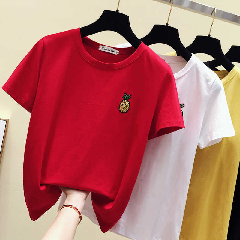 Korean Solid Color T shirt Women Clothes Harajuku Cotton print White Female Short Sleeve T-Shirt Summer Tops Tee Shirt 210604, Red
Korean Solid Color T shirt Women Clothes Harajuku Cotton print White Female Short Sleeve T-Shirt Summer Tops Tee Shirt 210604, Red