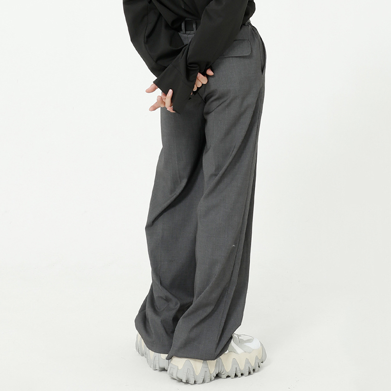 IEFB Men's Wear Casual Wide Leg Suit Pants Loose Straight Pants Spring Korean Trend Fashion Trousers Black Grey 9Y5995 210524