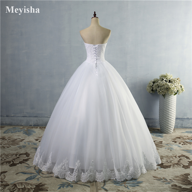 ZJ9014 Beautiful Ivory White Lace edge Wedding Dress For Women Girls 2021 Bridal Ball Gown Size 2-28W