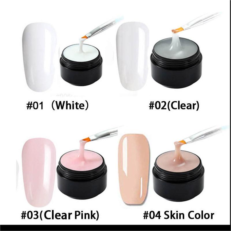 Nail Gel Round Box Polygels For Extension Quick Building 4 Colors Acrylic Art Crystal UV Resin Builder Poly