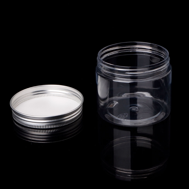150Ml Clear Round Pet Pot With Aluminium Screw Cover Food Storage Container Sealed