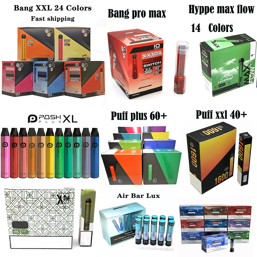 Disposable E-cigarettes Pen Device Bang Puff Hyppe Air Bar Posh Plus XXL Xtia MAX Flow 550mAh Battery 800puffs Cartridges Vape Cartridge
Disposable E-cigarettes Pen Device Bang Puff Hyppe Air Bar Posh Plus XXL Xtia MAX Flow 550mAh Battery 800puffs Cartridges Vape Cartridge