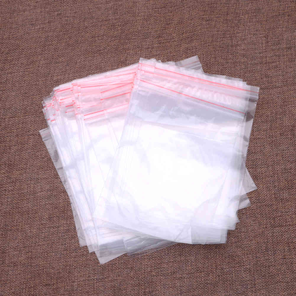 8-Maten Clear Grip Self Pressure Seal Resealable Zip Lock Plastic Bags 100-piece