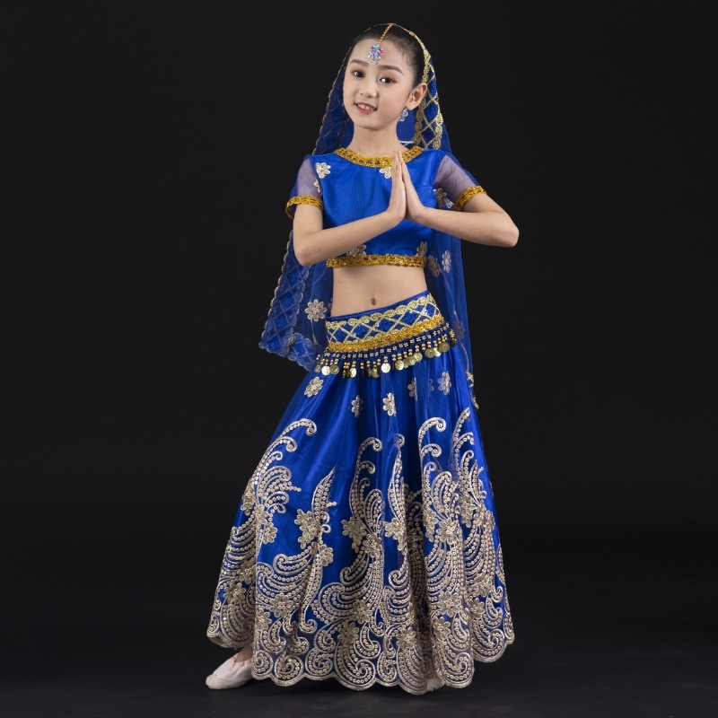 Indian costumes Xinjiang performance clothes girls' belly dance children's national