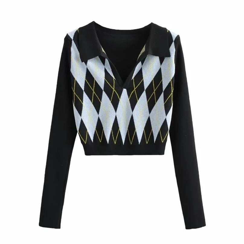 Vintage Y2K Crop Top Argyle Sweater V Neck long Sleeve Jumper Preppy Style Plaid Knitted Pullover Spring Autumn Clothes 210520, Sky blue
Vintage Y2K Crop Top Argyle Sweater V Neck long Sleeve Jumper Preppy Style Plaid Knitted Pullover Spring Autumn Clothes 210520, Sky blue