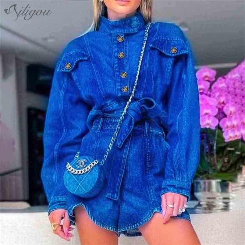 Fashion Women's Suit Top High Waist Denim Shorts Ladies 2 Piece Set Casual Button Blue 210525
Fashion Women's Suit Top High Waist Denim Shorts Ladies 2 Piece Set Casual Button Blue 210525