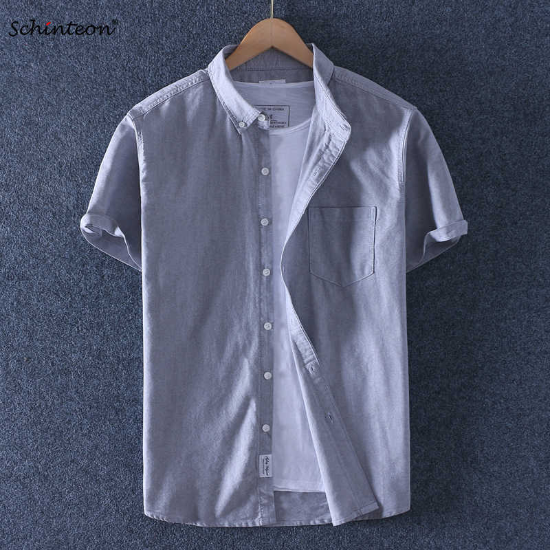 Brand Schinteon Men Summer Oxford Short sleeved Casual Slim Shirt 100% Cotton Shirts Turn-down Collar Arrival 210721, Grey
Brand Schinteon Men Summer Oxford Short sleeved Casual Slim Shirt 100% Cotton Shirts Turn-down Collar Arrival 210721, Grey