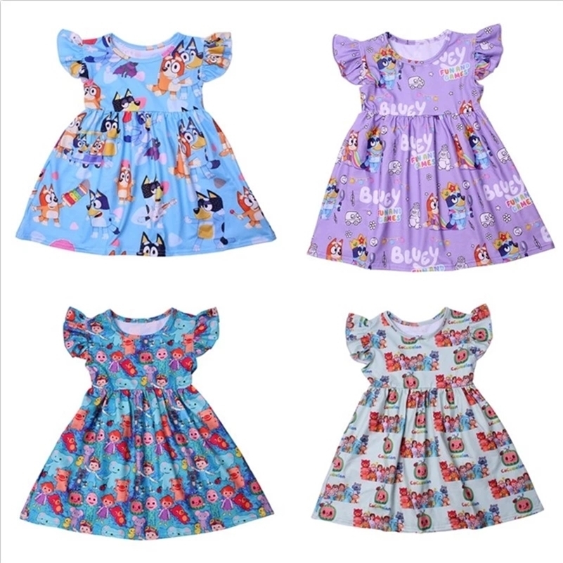 Princess Dress For Girls Flutter Sleeve Dress Cartoon Cocomelon Baby Girl Clothes Milk Silk Casual Toddler Girl Summer Dress 210319, Red;yellow
Princess Dress For Girls Flutter Sleeve Dress Cartoon Cocomelon Baby Girl Clothes Milk Silk Casual Toddler Girl Summer Dress 210319, Red;yellow