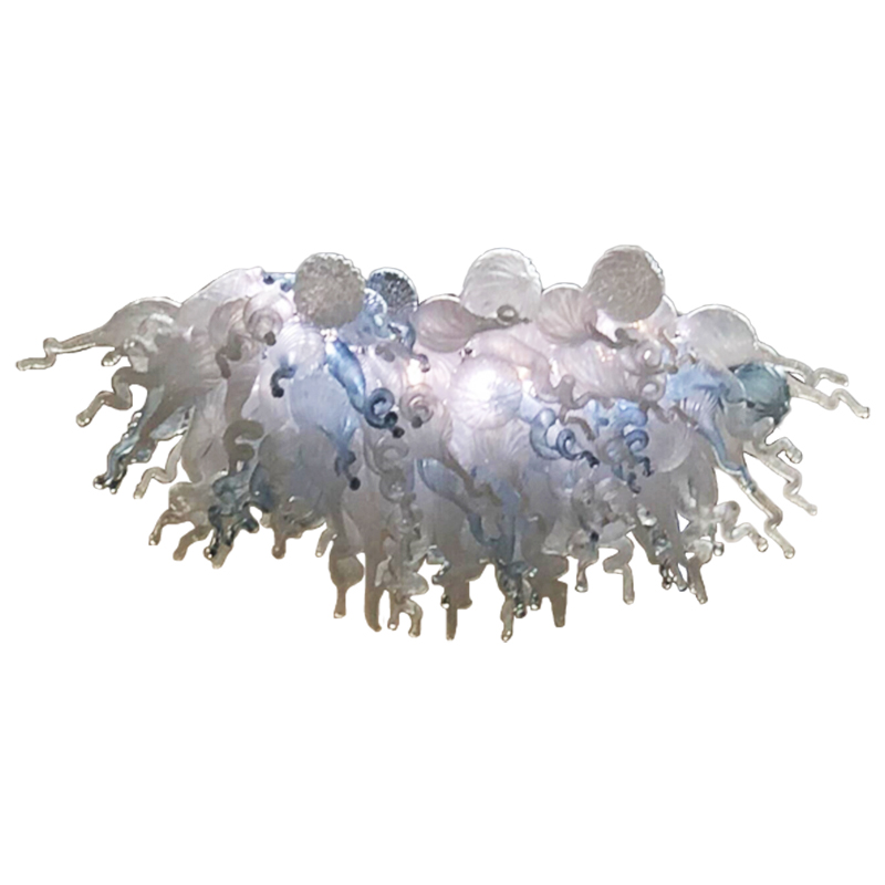 Hand blown Glass Crystal Chandelier LED Art Pendant Lamps White W120xH60CM Indoor Lighting Modern Living Room Decoration
