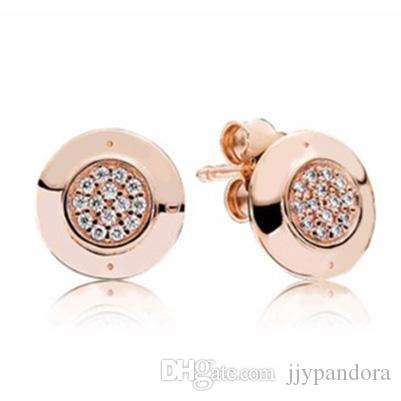 NEW 100% 925 Sterling Silver p square round love heart rose gold Earrings Flower type Hollow Ear Studs charm Beads Fit Original DIY Dangler Wholesale 