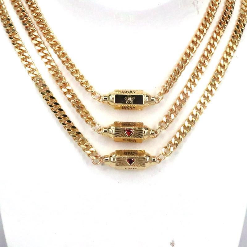 5Pcs, Fashion Pray Box Enamel Talisman Gold Hexagon Connector Beads Chunky Chain 2021 Jewelry Gift Chains
