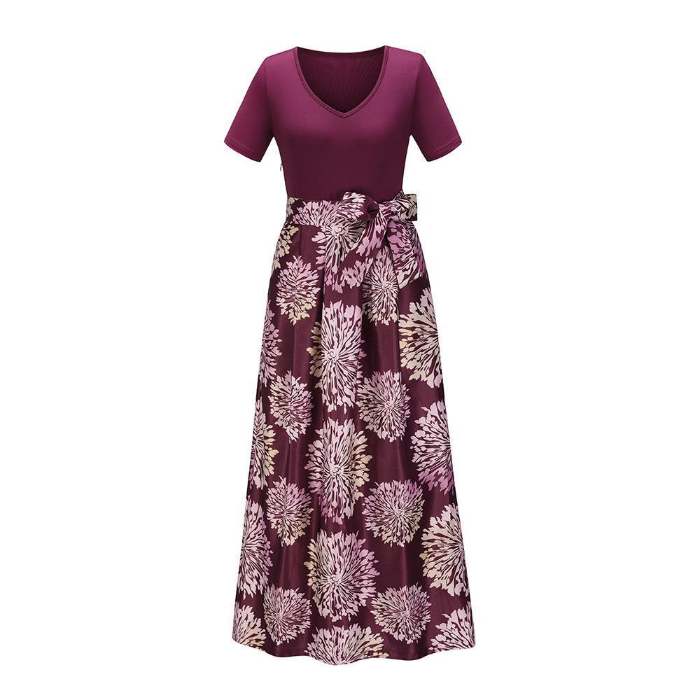 Womens Dresses V Neck Women Short Sleeved Summer Polyester Print Dress 3 Colors Black Green Purple Good Quality Woman Clothes, Black;gray
Womens Dresses V Neck Women Short Sleeved Summer Polyester Print Dress 3 Colors Black Green Purple Good Quality Woman Clothes, Black;gray