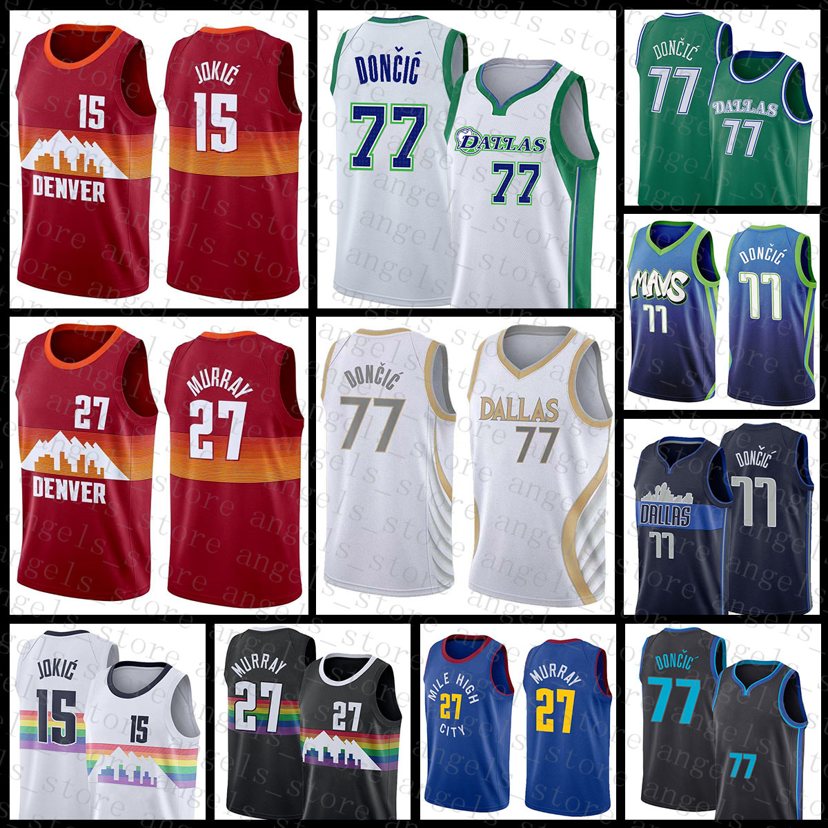 2021 New DallasMavericksDenverNuggetsNew Luka Basketball Jersey 77 Doncic Mens Dirk 41 Nowitzki Jamal 27 Murray Niko, Black;red
2021 New DallasMavericksDenverNuggetsNew Luka Basketball Jersey 77 Doncic Mens Dirk 41 Nowitzki Jamal 27 Murray Niko, Black;red