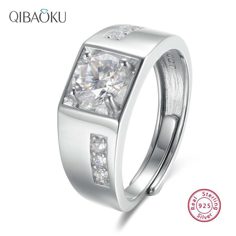 Cluster Rings Genuine 925 Sterling Silver Moissanite Ring For Men Open Adjustable Finger Wedding Fine Jewelry, Golden;silver
Cluster Rings Genuine 925 Sterling Silver Moissanite Ring For Men Open Adjustable Finger Wedding Fine Jewelry, Golden;silver