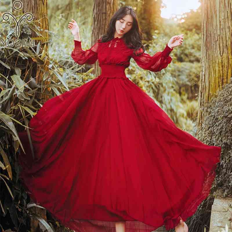 YOSIMI Summer Chiffon Long Women Dress Red Stand Neck SLeeve Vintage Maxi Empire Pink Ladies Party Ankle-length 210604
YOSIMI Summer Chiffon Long Women Dress Red Stand Neck SLeeve Vintage Maxi Empire Pink Ladies Party Ankle-length 210604