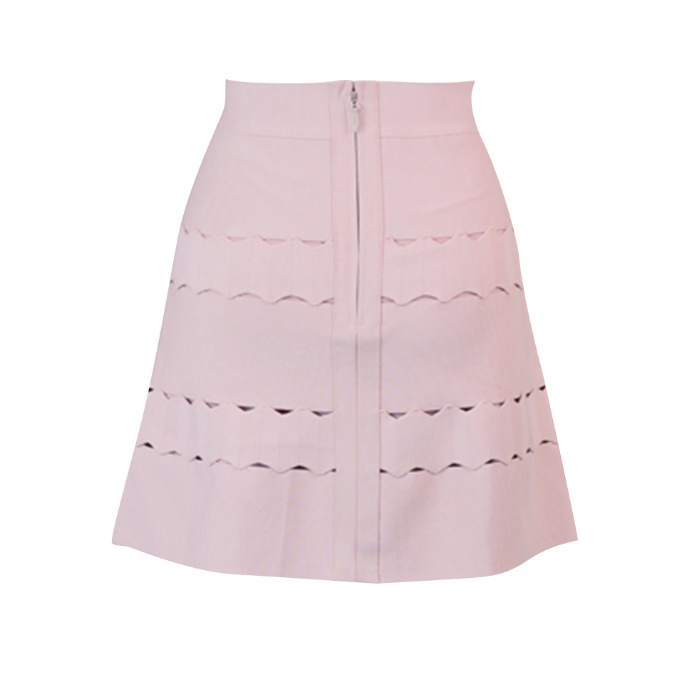 Summer Women White Knitted Casual Bandage Skirts Sexy Hollow Out Celebrity Evening Party Wear Lady 210423