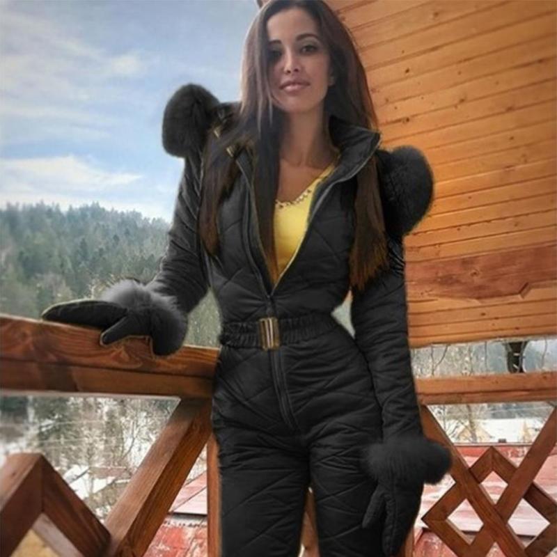 Women's Jackets Winter Jacket Ski Suit Women Thick Snowboard Skisuit Outdoor Sports Zipper Warm