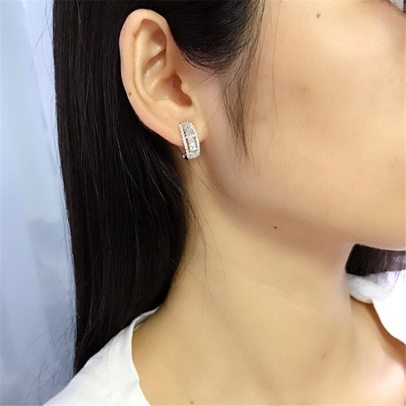 Sterg Sier Ear Cuff: Princess Cut White Topaz & CZ Eternity Wedding Clip Earrings