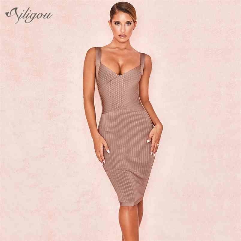 Summer Women's Bandage Dress Celebrity Party Sexy Bodycon Spaghetti V-neck Halter Brown Vestidos 210525 
Summer Women's Bandage Dress Celebrity Party Sexy Bodycon Spaghetti V-neck Halter Brown Vestidos 210525