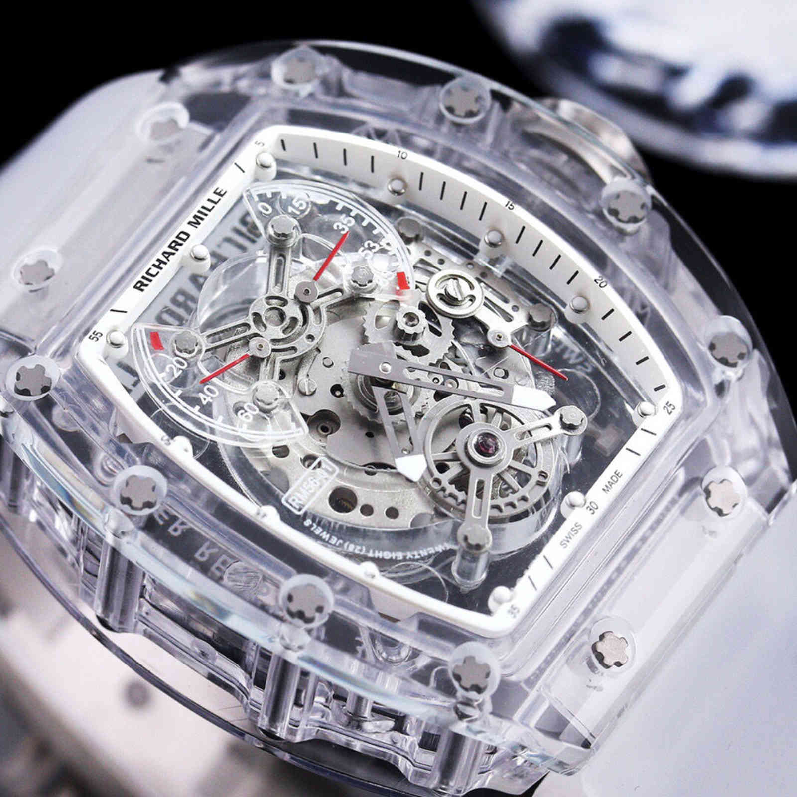 RichaMill Richa Mill Rm56-01 Transparent Glass Case Original Mechanical Movement Men's Watch, White
RichaMill Richa Mill Rm56-01 Transparent Glass Case Original Mechanical Movement Men's Watch, White