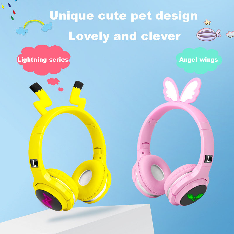 Cute Kids Bluetooth 5.0 Headset 7 Colors LED Headphones support SD Card Audio Cable Headphone for Boy Girl Gift Children, White
Cute Kids Bluetooth 5.0 Headset 7 Colors LED Headphones support SD Card Audio Cable Headphone for Boy Girl Gift Children, White