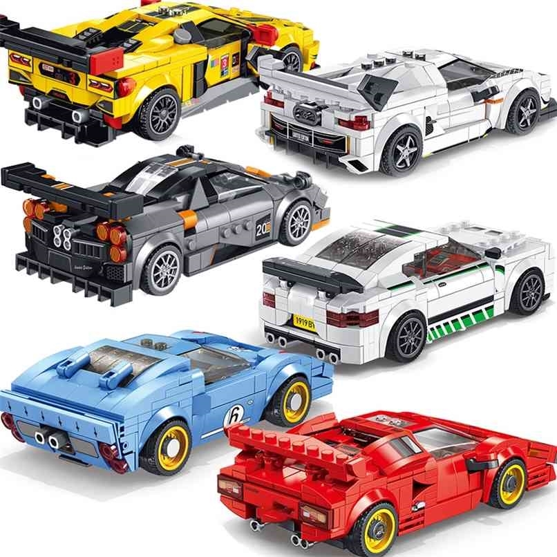

Speed Champion City Racing Car Building Blocks Sports Car Racer Vehicle Supercar Moc Model Educational Brick Toys Gift 210923