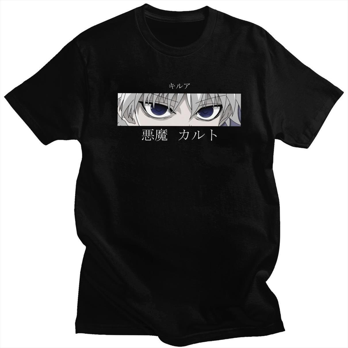 classic manga hunter x soft men cotton killua devil eye tee short sleeve casual clothes, White;black
classic manga hunter x soft men cotton killua devil eye tee short sleeve casual clothes, White;black