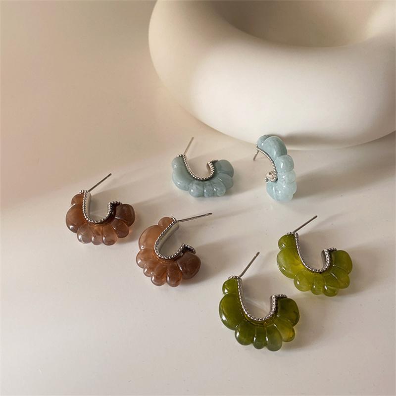 Hoop & Huggie AOMU S925 INS Trendy Colorful Acrylic Metal C-shaped Twisted Earrings For Women Girl Party Fashion Jewelry Gifts, Golden;silver
Hoop & Huggie AOMU S925 INS Trendy Colorful Acrylic Metal C-shaped Twisted Earrings For Women Girl Party Fashion Jewelry Gifts, Golden;silver