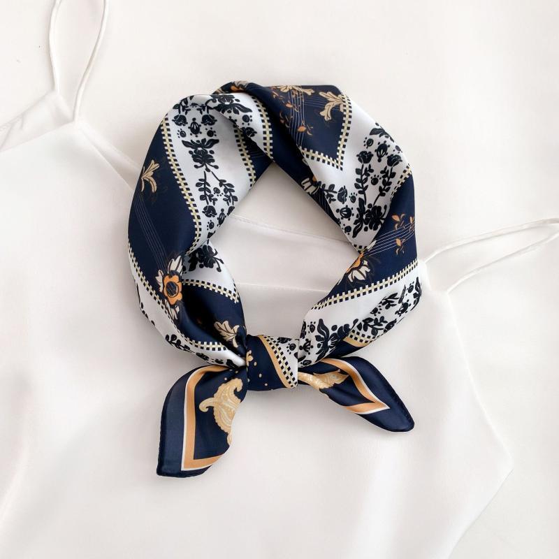 Luxury Silk Satin Head Scarf For Women Kerchief Print Hair Scarfs 55cm Square Headband Neck Scarves Ladies Dropship Fashion, Blue;gray
Luxury Silk Satin Head Scarf For Women Kerchief Print Hair Scarfs 55cm Square Headband Neck Scarves Ladies Dropship Fashion, Blue;gray