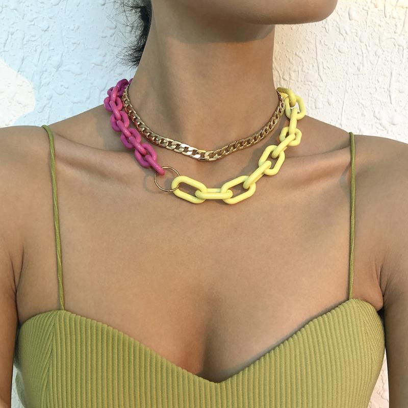 Chokers 2PCS/Set Asymmetrical Thick Chain Hit Color Hollow Gold Metal Necklace For Women Girls Punk Fashion Round Jewelry
Chokers 2PCS/Set Asymmetrical Thick Chain Hit Color Hollow Gold Metal Necklace For Women Girls Punk Fashion Round Jewelry