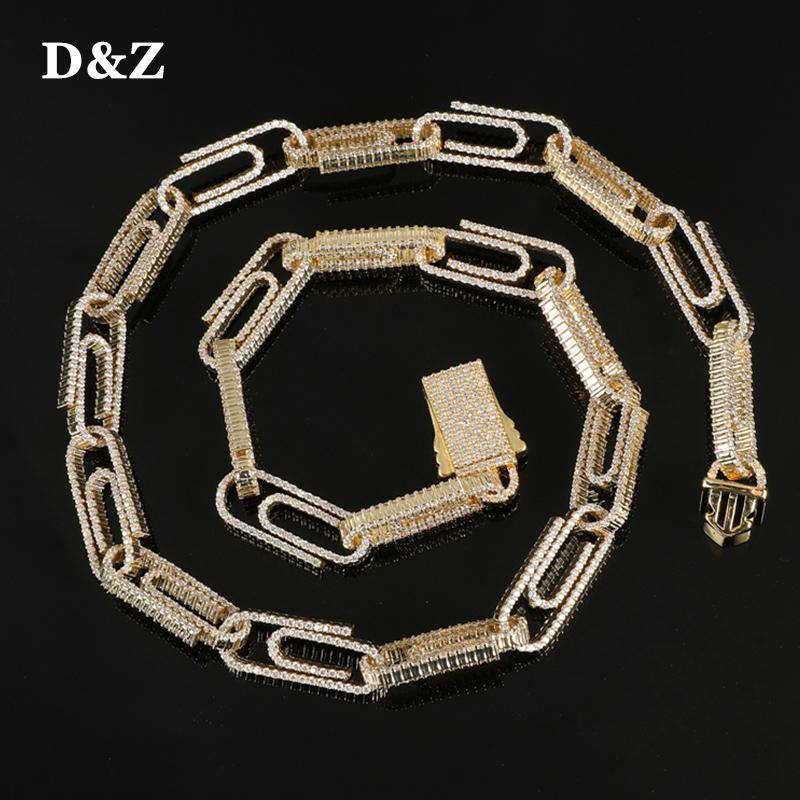 chains d&z 19mm iced out baguette bling cz prong copper setting + cubic zirconia stones necklace for men women jewelry, Silver
chains d&z 19mm iced out baguette bling cz prong copper setting + cubic zirconia stones necklace for men women jewelry, Silver