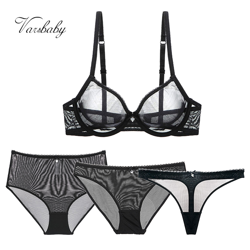Varsbaby Sexy Transparent Underwear Set 4pcs Bras+Panties+Thongs+High Waist Briefs plus size For Women, Beige
Varsbaby Sexy Transparent Underwear Set 4pcs Bras+Panties+Thongs+High Waist Briefs plus size For Women, Beige