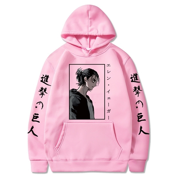 Men Hoodie Attack on Titan Printed Long Sleeve Anime Eren Yeager Pullover Harajuku Hoodie Sweatshirt Tops Y0809