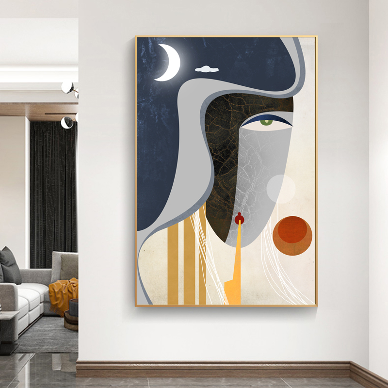 Abstract Face Line Nordic Poster Wall Art Pictures For Living Room Canvas Painting Modern Home Decor Sofa Colorful Geometry