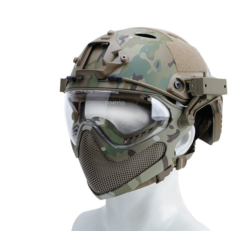 Cycling Helmets Full Covered Military Helmet Army Tactical Combat Protective Mask Outdoor Shooting CS Wargame Paintball, Green
Cycling Helmets Full Covered Military Helmet Army Tactical Combat Protective Mask Outdoor Shooting CS Wargame Paintball, Green