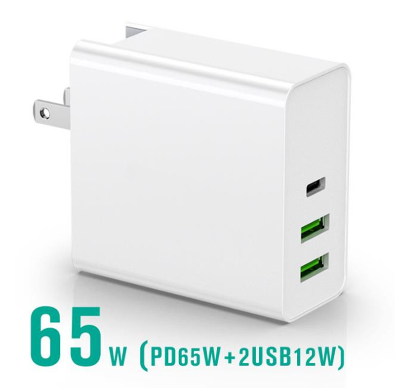 PD 65W +2USB Adapter 12W Wall Quick Charger USB Type C US EU Plug Fast Charging Power Adapters with OPP Bag DHL Top Quality
PD 65W +2USB Adapter 12W Wall Quick Charger USB Type C US EU Plug Fast Charging Power Adapters with OPP Bag DHL Top Quality